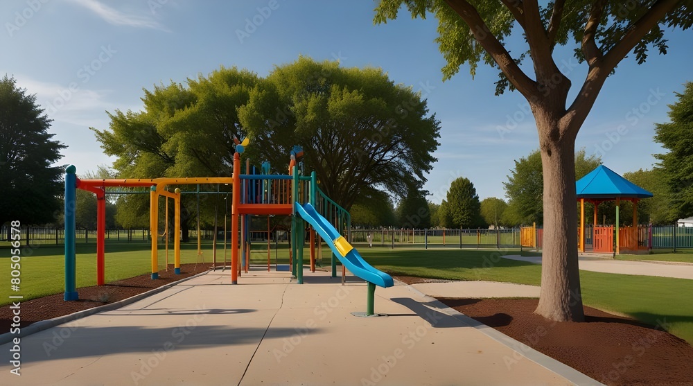 Panorama frame Scenic view at a park with colorful.generative.ai Panorama frame Scenic view at a park with colorful.generative.ai