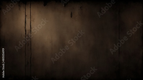 Old Brown vintage grunge dirty texture background, distressed weathered worn surface horror theme dark black paper Background