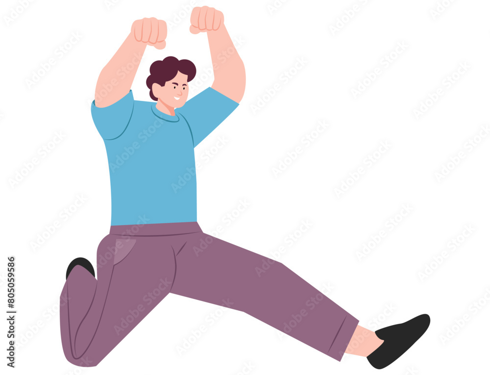 Man long jumping vector illustration. Man long jumping vector illustration.