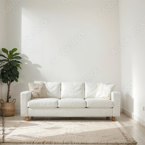 modern living room interior design with white sofa