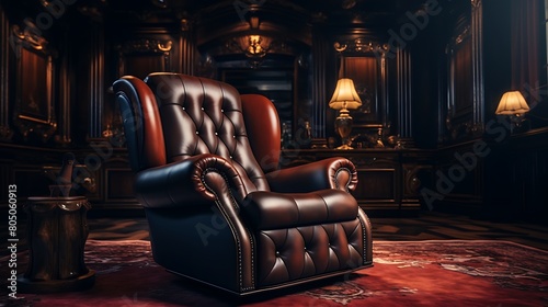 A luxurious leather recliner in a home theater, promising comfort and relaxation during movie nights