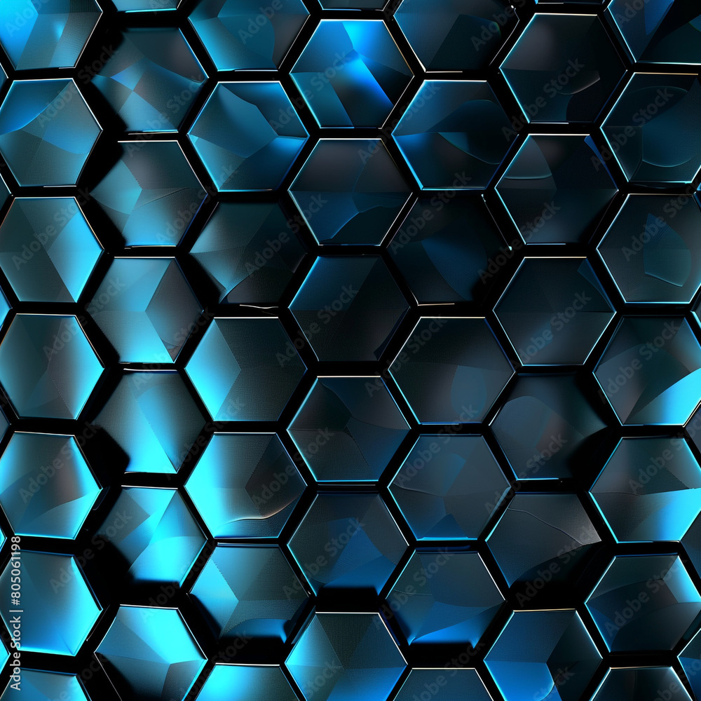 black and blue hexagon wallpaper background. Modern technology innovation concept. black and blue hexagon wallpaper background. Modern technology innovation concept.