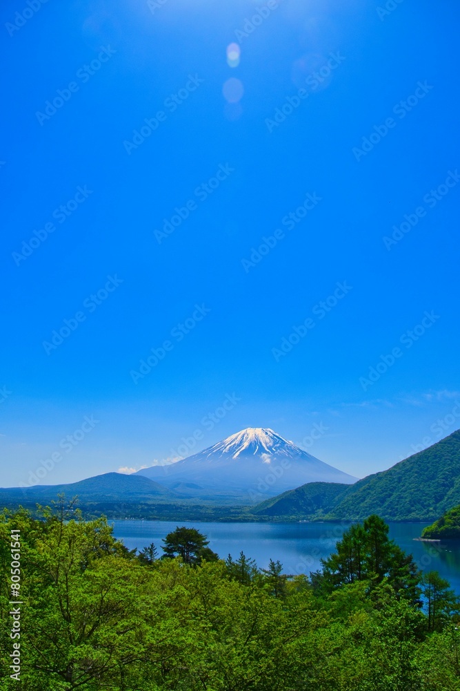 本栖湖から見た富士山