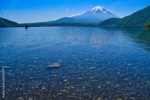 本栖湖から見た富士山