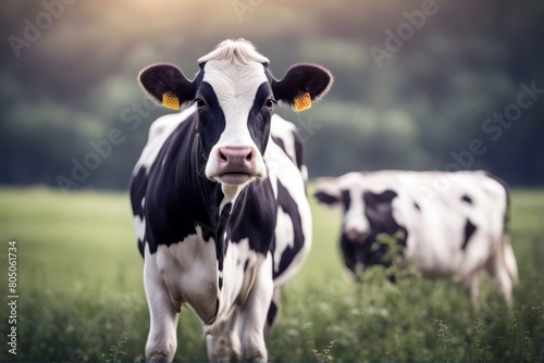 'standing background white holstein years old 5 cow animal themes black-and-white bovine cattle copy space creature cut-out domestic animals farm front view full-length hoofed indoor isolated on'