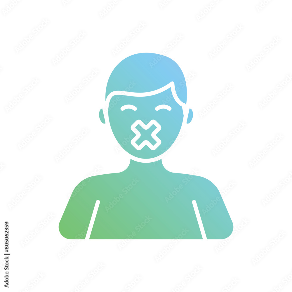 Male Silent Protest vector icon