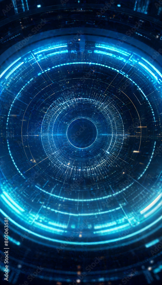 Fototapeta premium Abstract blue technological digital background