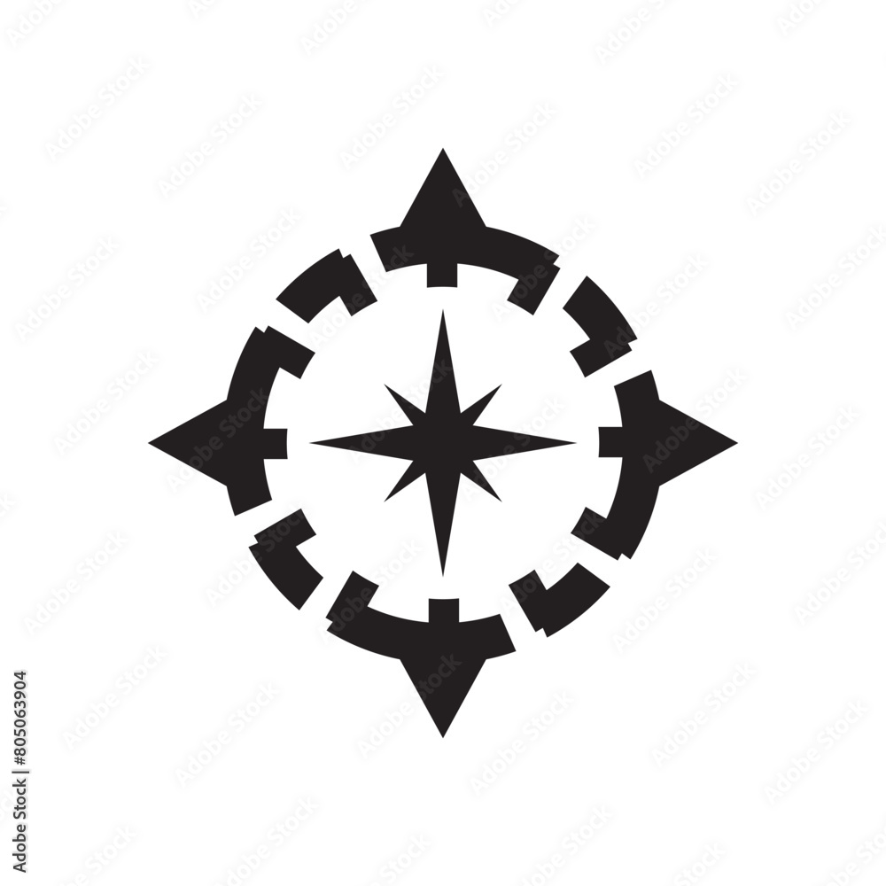 Obraz premium ancient compass logo design
