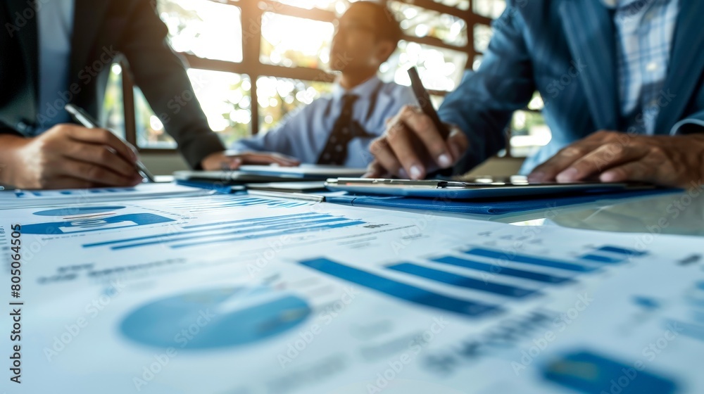 With focused attention, people discussing business plan outline objectives and milestones, their meticulous planning laying the foundation for future growth. With focused attention, people discussing business plan outline objectives and milestones, their meticulous planning laying the foundation for future growth.