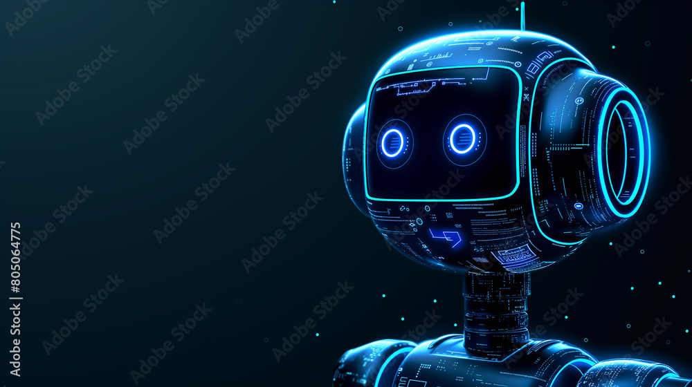 Naklejka premium Abstract Robot in artificial intelligence concept, and space for text or coppy