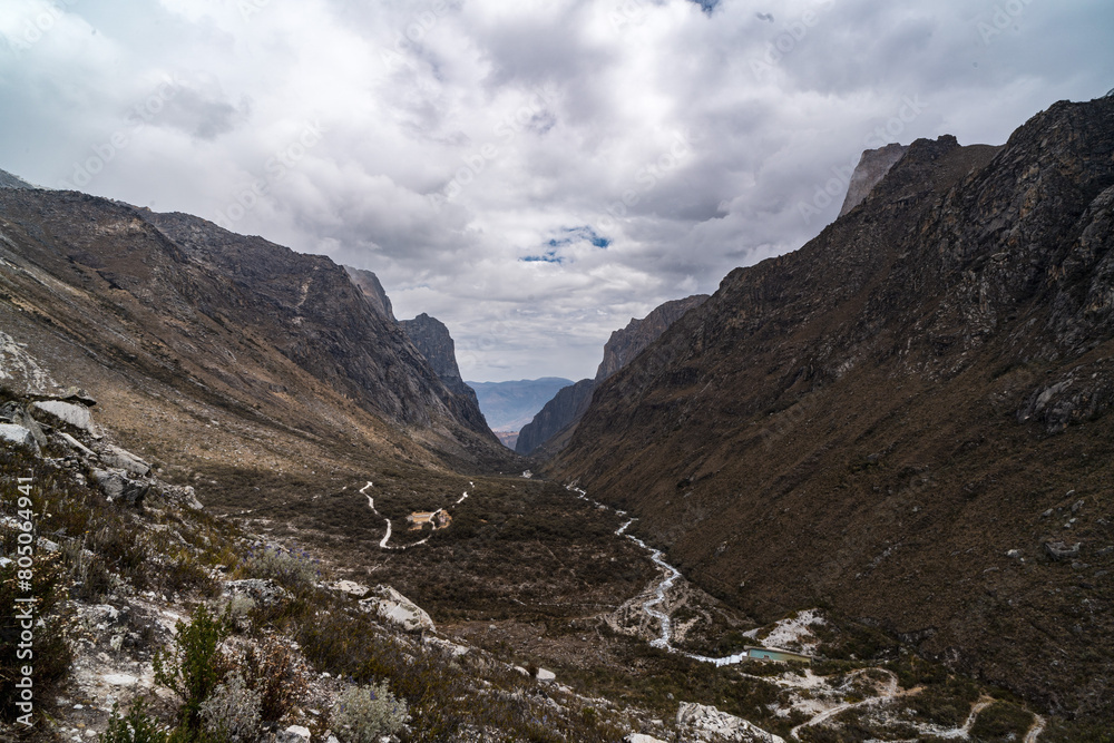 panormaic view of laguna paron in the snow-covered andes in the Huascarán national park in peru panormaic view of laguna paron in the snow-covered andes in the Huascarán national park in peru