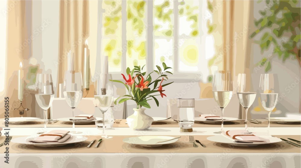 Beautiful table Fourting on light background Vector style