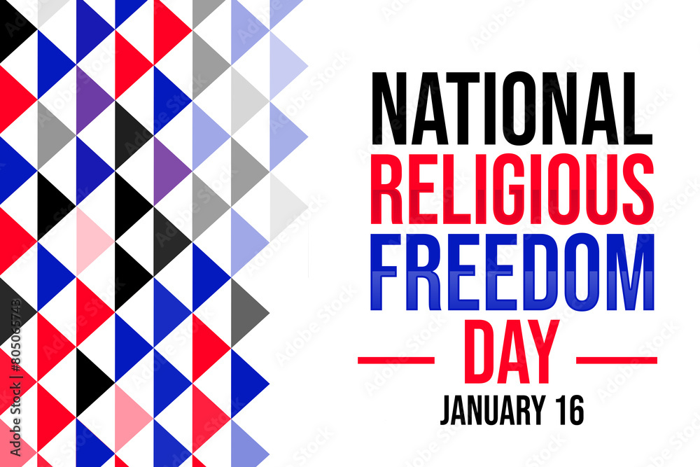 Fototapeta premium January 16 is observed as religious freedom day on the national level, modern design background
