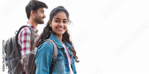 studens real image at college transparent background copyspace