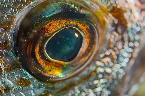 Macro of a fish eye, dorada . photo