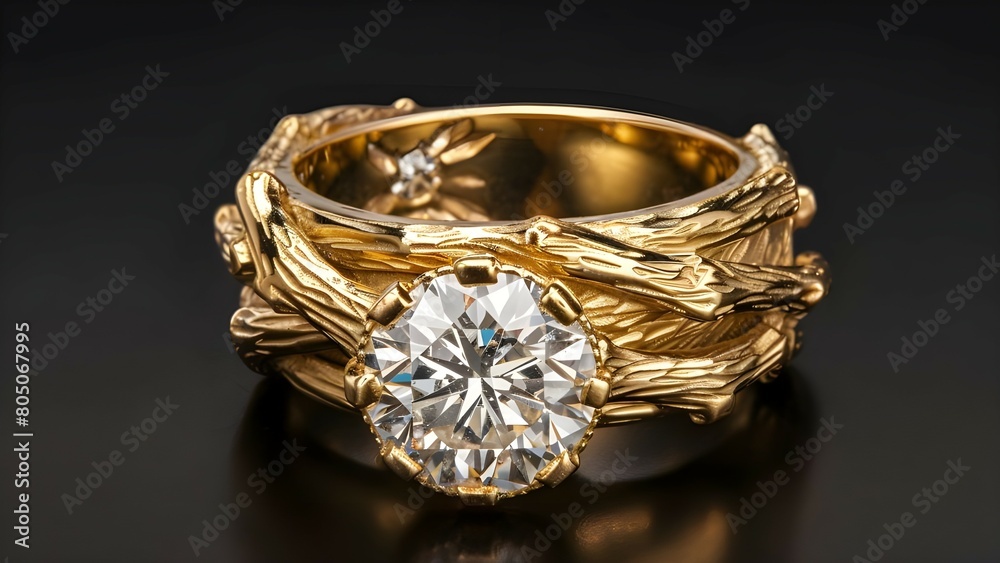 Highlights glamour of gold diamond ring Highlights glamour of gold diamond ring