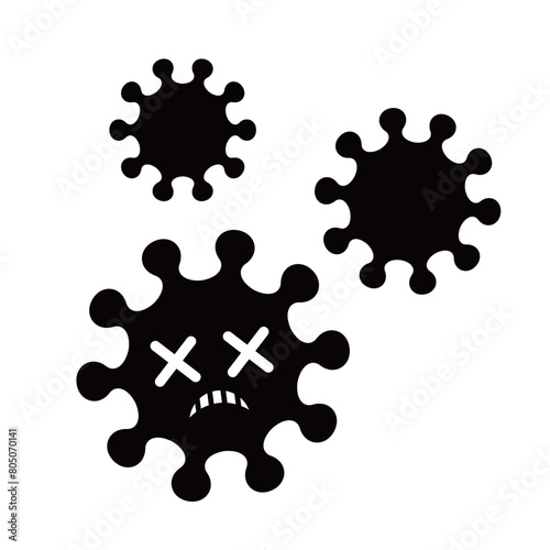 Simple Virus Vector Illustration.Isolated On Transparent Background.
