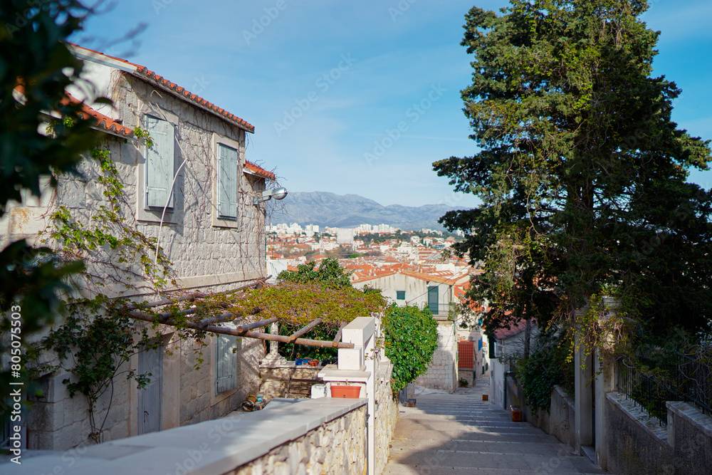 The street of Split town at Croatia.
