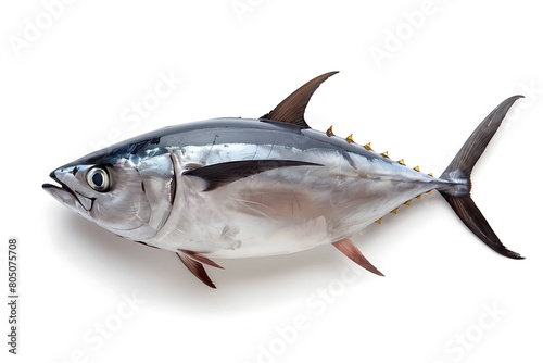 Tuna fish isolated on white .