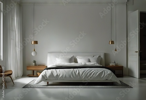 bedroom interior white Minimalistic