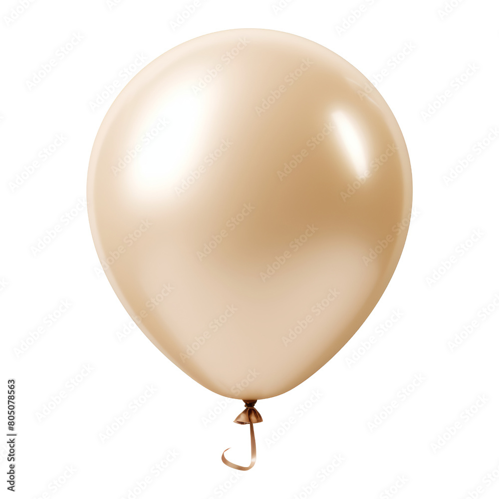 beige balloon isolated on transparent background cutout