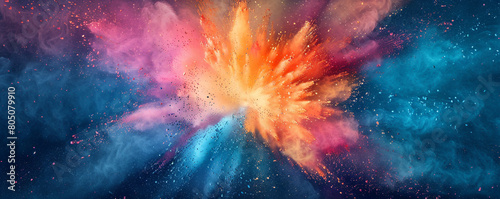 Explosion of colored powder abstract background, featuring artistic flair