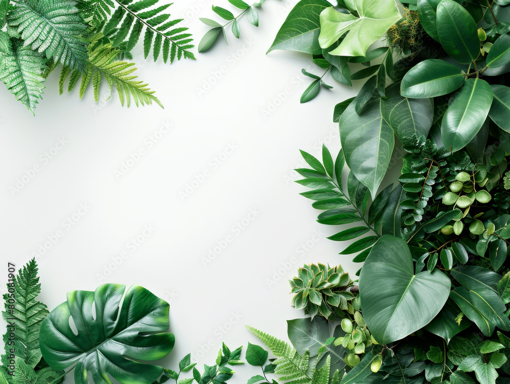 Tropical Leaves on White Background Tropical Leaves on White Background