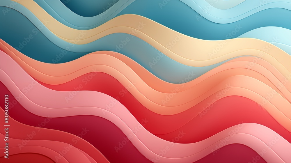 Vibrant Abstract Wavy Pattern with a Seamless Gradient of Colors.