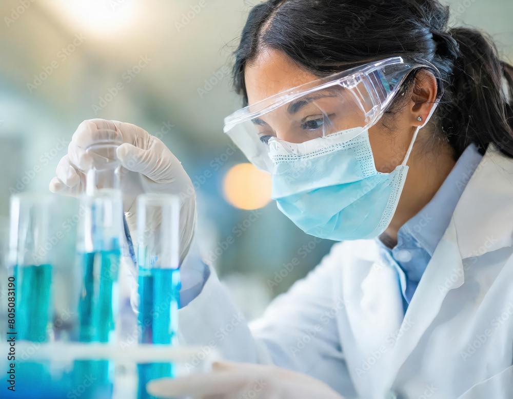 Scientist analyzing samples in laboratory Scientist analyzing samples in laboratory