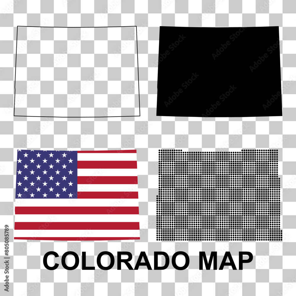 Set of Colorado map, united states of america. Flat concept icon symbol vector illustration Set of Colorado map, united states of america. Flat concept icon symbol vector illustration