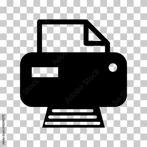 Printer document web icon, printout machine technology flat sign vector illustration