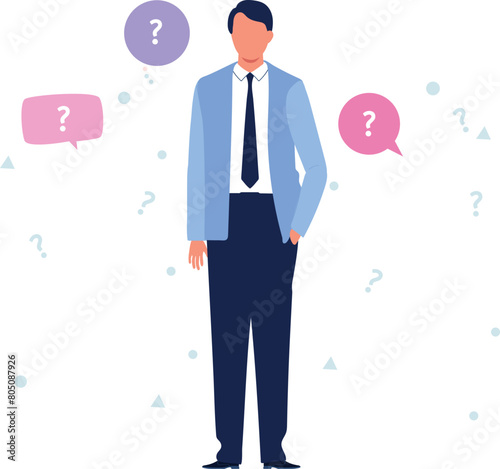 A boy is getting info from FAQs.