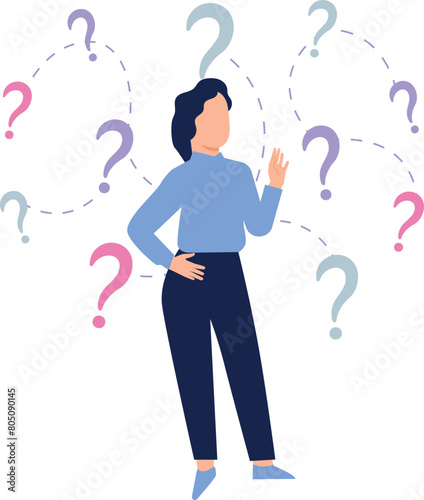 The female is asking for help with frequently asked questions.