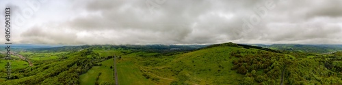 panorama of the rhön, germany, kreuzberg, bischofsheim in der rhön