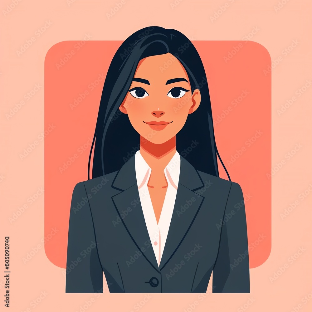 Flat style illustration of a Businesswoman Flat style illustration of a Businesswoman