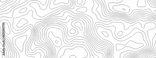 Topographic map background. Elevation line pattern topography map contour background. Abstract vector illustration. White wave paper curved reliefs abstract background. Geography map grid. photo
