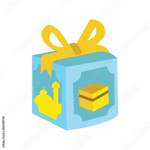Gift box icon vector isolated on white background for your web and mobile app design, Gift box logo concept. Religious design elements and holiday celebrations for Muslims.