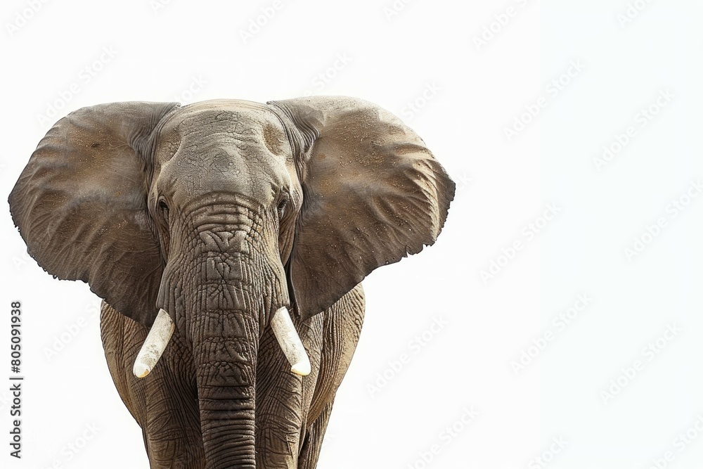 Obraz premium a real elephant with white background 