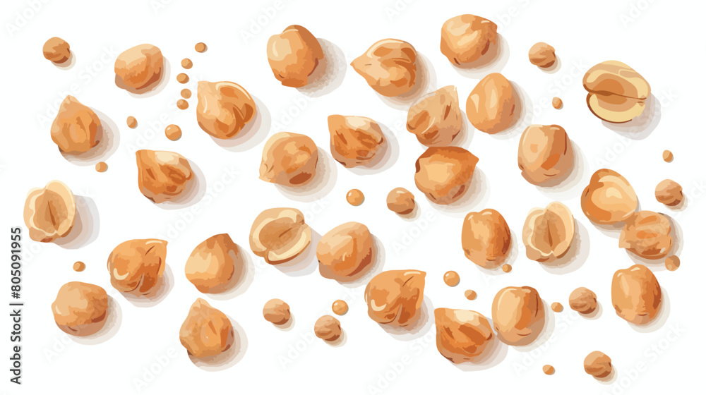 Dried chickpeas on white background Vector style Vector