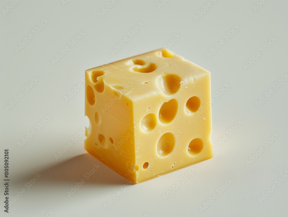 Cube of cheese isolated on a white background. Cube of cheese isolated on a white background.