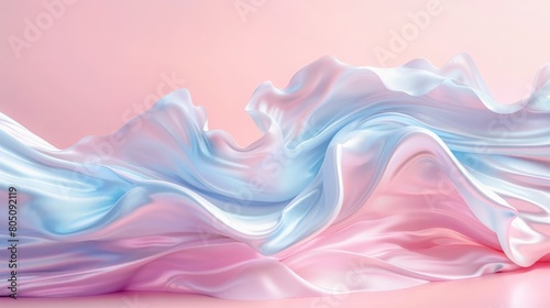 Gradient pink and blue wavy silk. photo