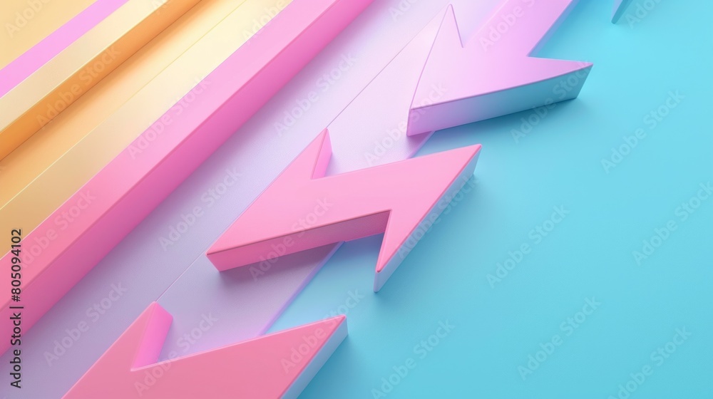Colorful pastel 3D arrows background Colorful pastel 3D arrows background