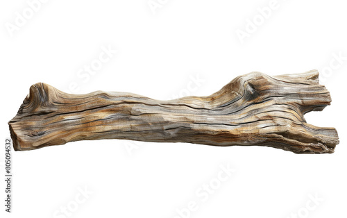 Driftwood Plank in High Definition, Standalone on White Background, Copy Space © Usama