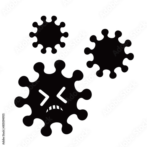 Simple Virus Vector Illustration.Isolated On Transparent Background.
