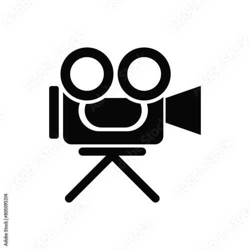 Cinema camera icon, Flat design style camera icon. Camera icon design symbol for journalistic needs. press needs equipment. World press freedom day. Camera element design. 