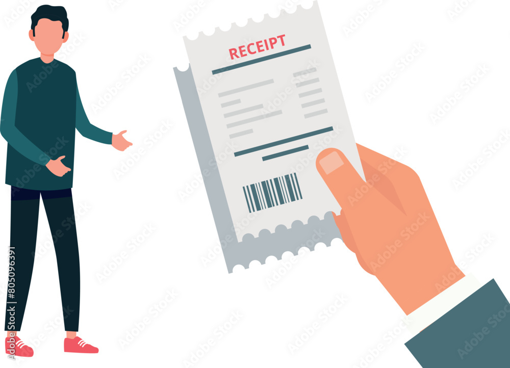 Guy explaining about electronic receipt.