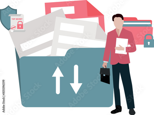 The boy is showing the protected folder.