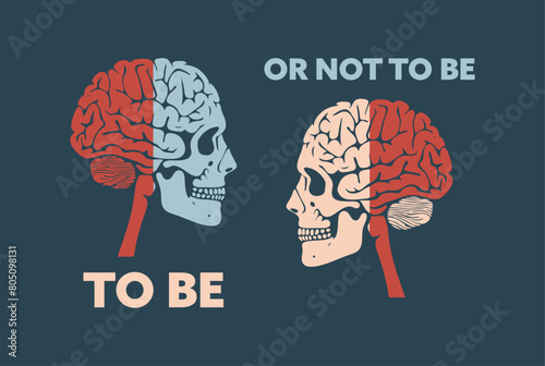 To be or not to be - Shakespearean philosophical art for apparel and poster