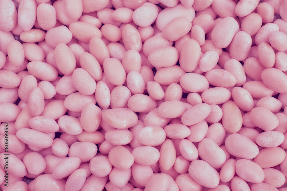 Pink abstract beans, sweet candies, pebbles, backdrop Pink abstract beans, sweet candies, pebbles, backdrop
