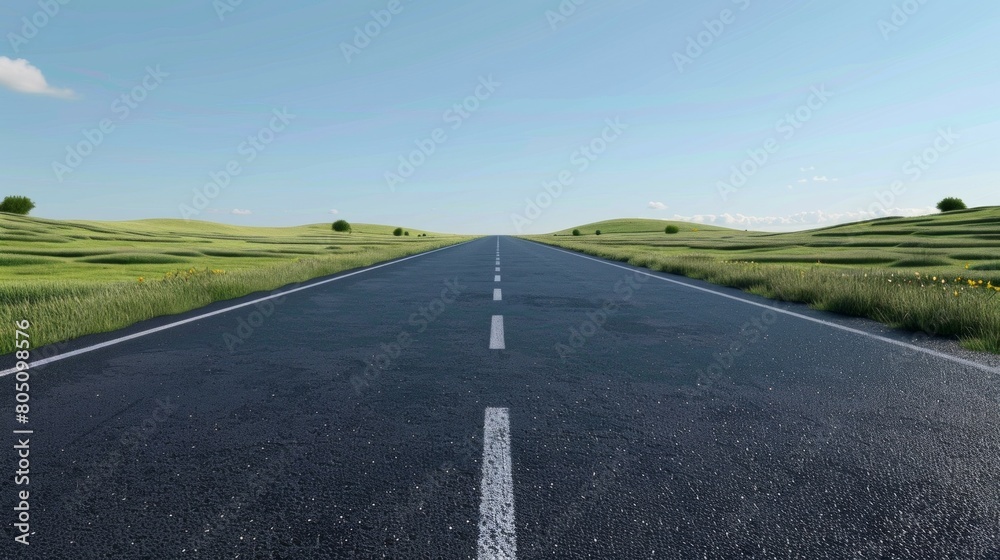 Summer asphalt road, the road goes into the horizon
Summer asphalt road, the road goes into the horizon